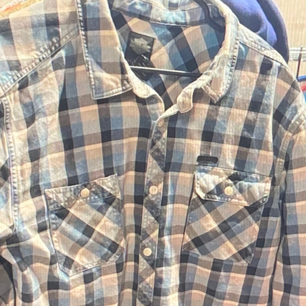 Harley-Davidson Blue and Black Plaid Shirt